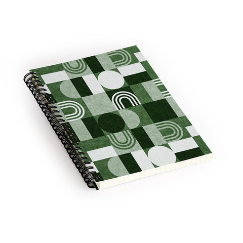 Little Arrow Design Co geometric patchwork green Spiral Notebook