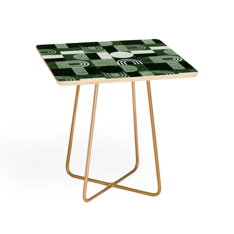Little Arrow Design Co geometric patchwork green Side Table
