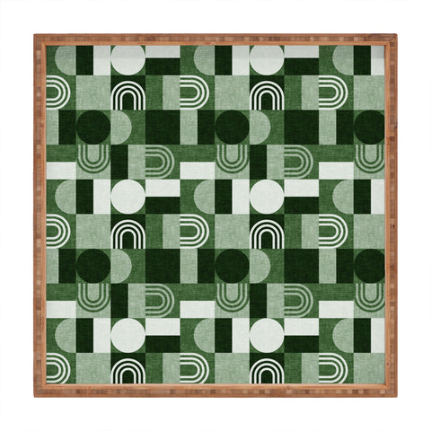 Little Arrow Design Co geometric patchwork green Square Tray
