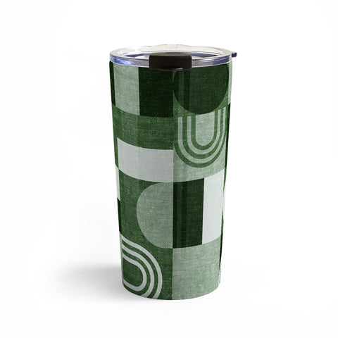 Little Arrow Design Co geometric patchwork green Travel Mug