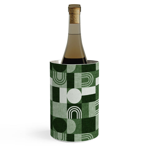 Little Arrow Design Co geometric patchwork green Wine Chiller
