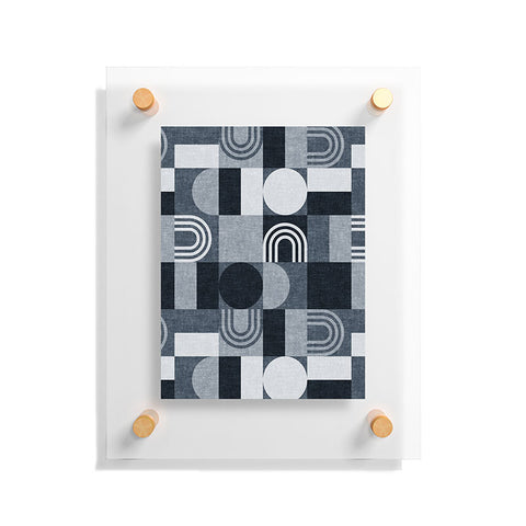 Little Arrow Design Co geometric patchwork navy Floating Acrylic Print