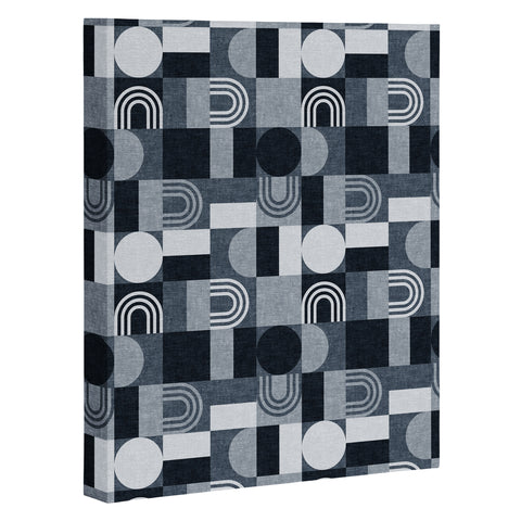Little Arrow Design Co geometric patchwork navy Art Canvas