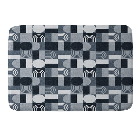 Little Arrow Design Co geometric patchwork navy Memory Foam Bath Mat