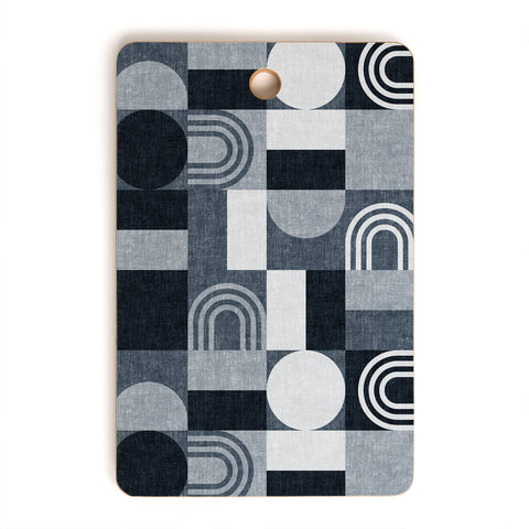 Little Arrow Design Co geometric patchwork navy Cutting Board Rectangle