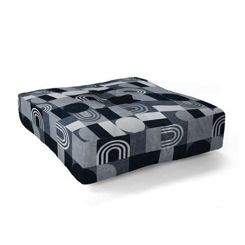 Little Arrow Design Co geometric patchwork navy Floor Pillow Square