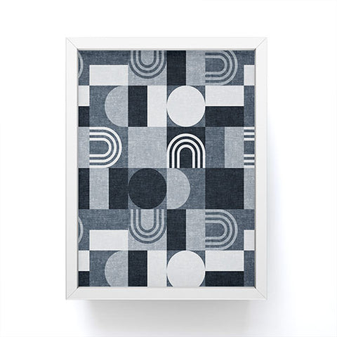 Little Arrow Design Co geometric patchwork navy Framed Mini Art Print