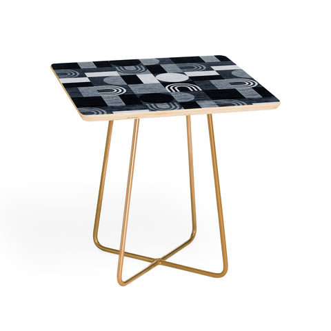 Little Arrow Design Co geometric patchwork navy Side Table