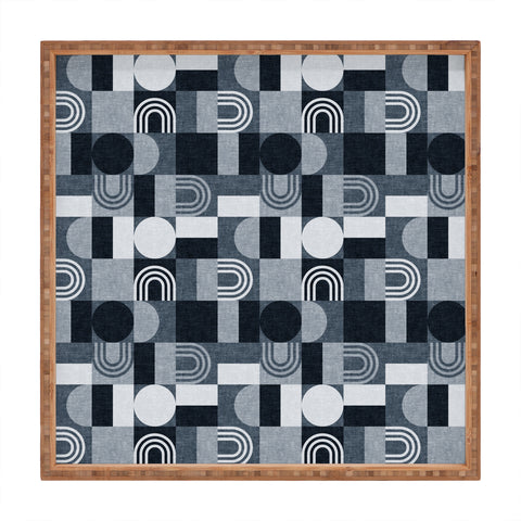 Little Arrow Design Co geometric patchwork navy Square Tray