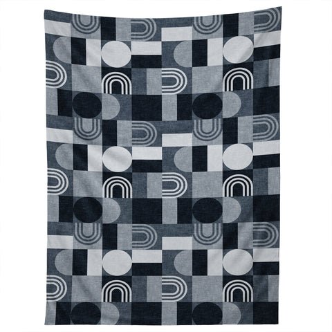 Little Arrow Design Co geometric patchwork navy Tapestry