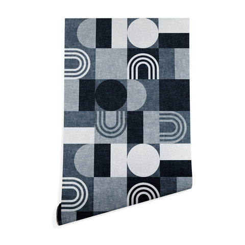 Little Arrow Design Co geometric patchwork navy Wallpaper