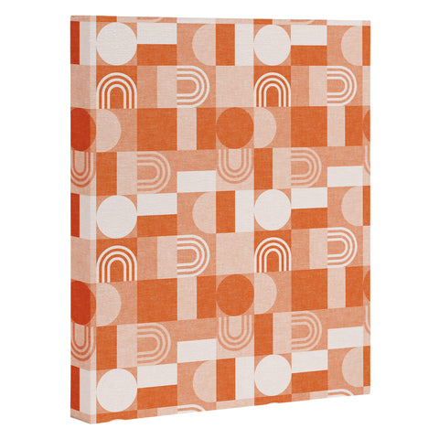 Little Arrow Design Co geometric patchwork orange Art Canvas
