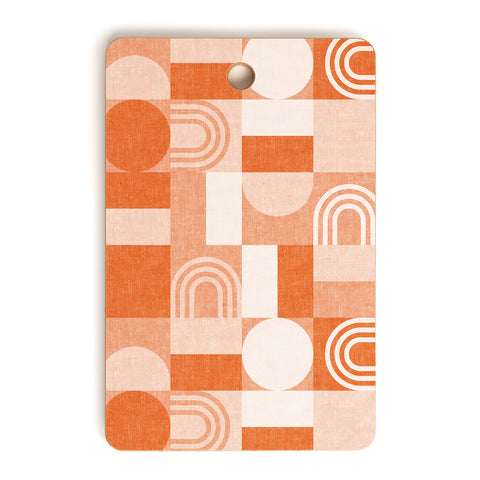 Little Arrow Design Co geometric patchwork orange Cutting Board Rectangle