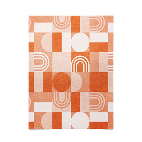 Little Arrow Design Co geometric patchwork orange Poster