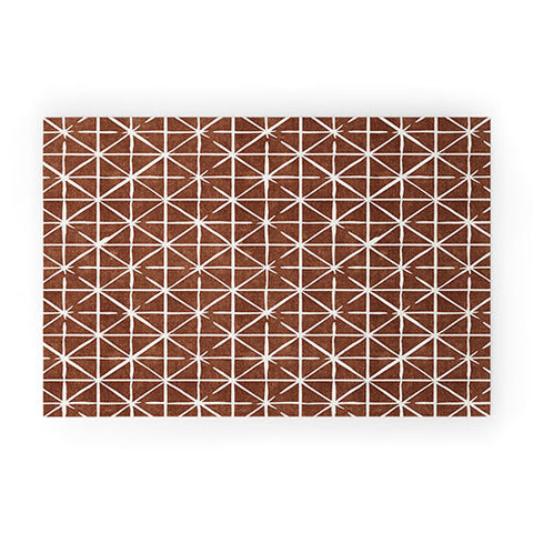 Little Arrow Design Co geometric triangles brandywin Welcome Mat