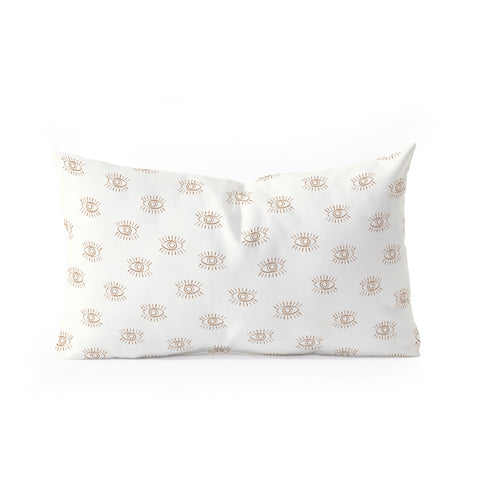 Little Arrow Design Co gold eyes on cream Oblong Throw Pillow