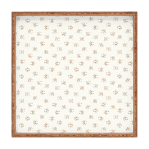 Little Arrow Design Co gold eyes on cream Square Tray
