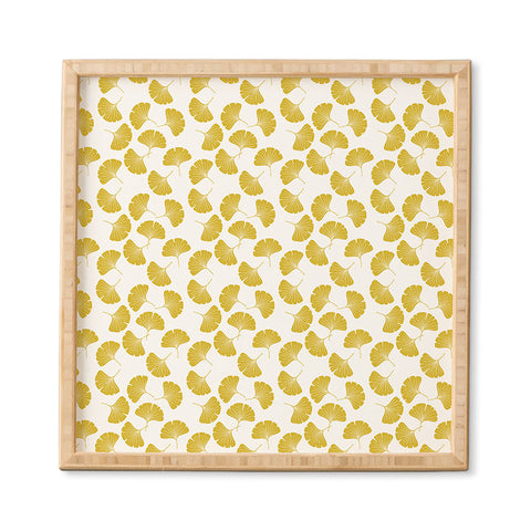 Little Arrow Design Co gold ginkgo leaves Framed Wall Art
