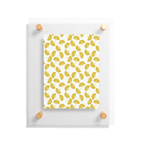 Little Arrow Design Co gold ginkgo leaves Floating Acrylic Print