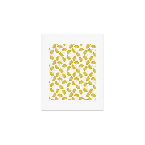 Little Arrow Design Co gold ginkgo leaves Art Print