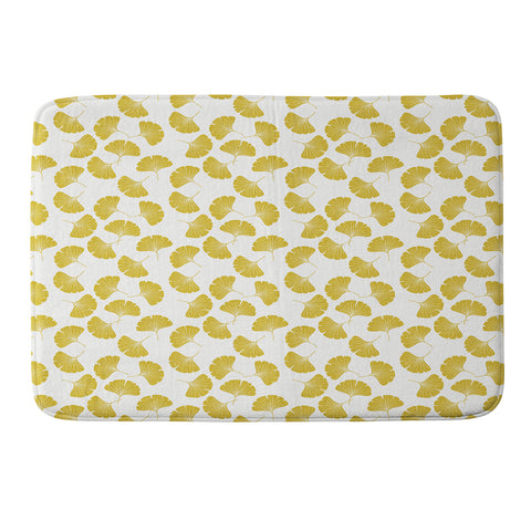 Little Arrow Design Co gold ginkgo leaves Memory Foam Bath Mat