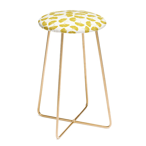 Little Arrow Design Co gold ginkgo leaves Counter Stool