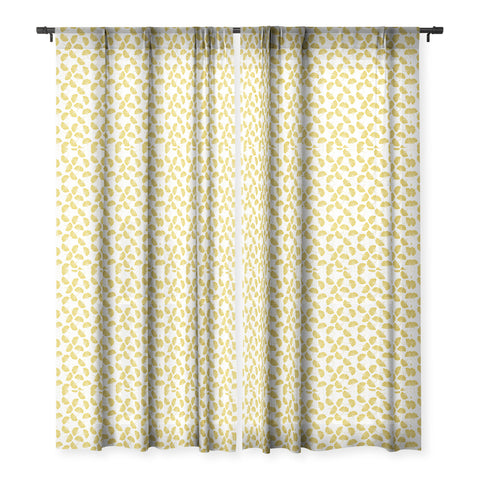 Little Arrow Design Co gold ginkgo leaves Sheer Window Curtain