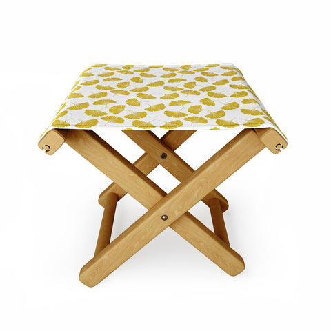 Little Arrow Design Co gold ginkgo leaves Folding Stool