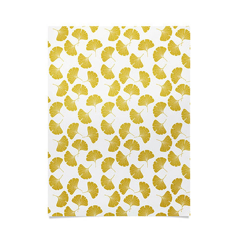 Little Arrow Design Co gold ginkgo leaves Poster