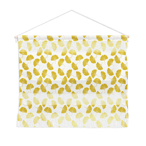 Little Arrow Design Co gold ginkgo leaves Wall Hanging Landscape