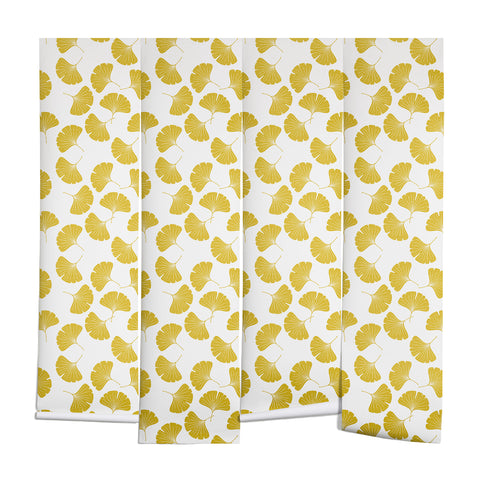 Little Arrow Design Co gold ginkgo leaves Wall Mural