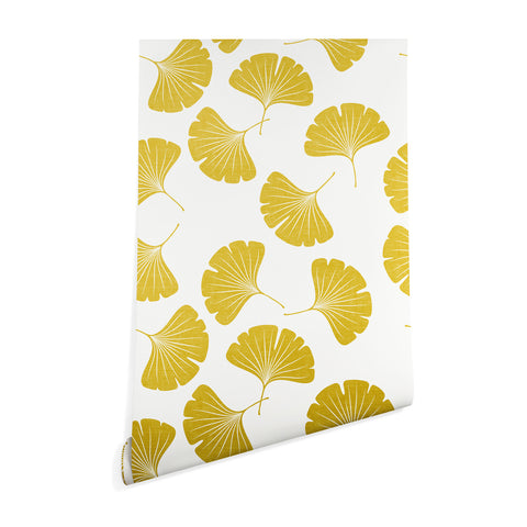 Little Arrow Design Co gold ginkgo leaves Wallpaper
