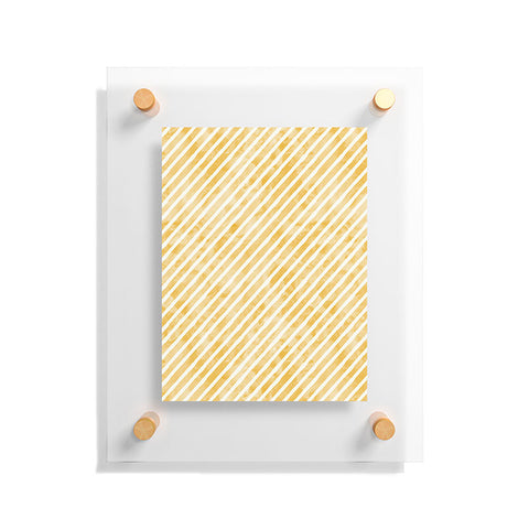 Little Arrow Design Co gold watercolor stripes diagonal Floating Acrylic Print