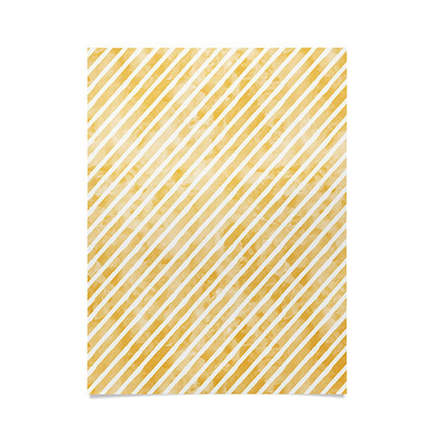 Little Arrow Design Co gold watercolor stripes diagonal Poster