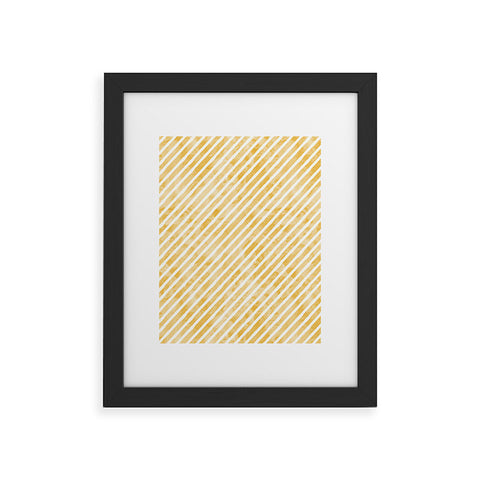 Little Arrow Design Co gold watercolor stripes diagonal Framed Art Print