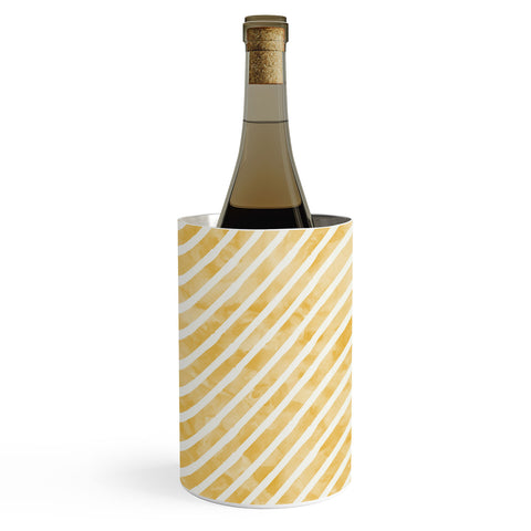 Little Arrow Design Co gold watercolor stripes diagonal Wine Chiller