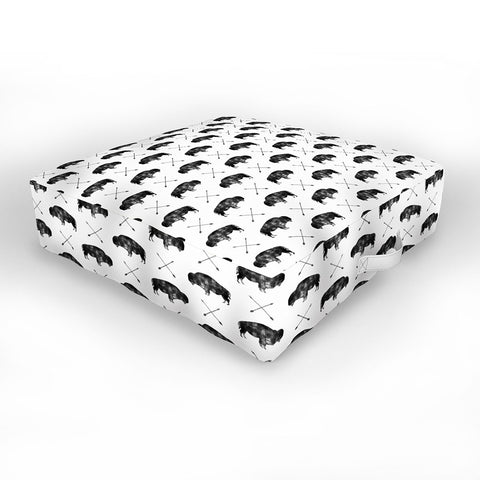 Little Arrow Design Co GREAT BUFFALO 1 Outdoor Floor Cushion
