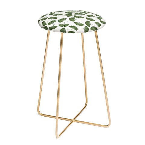 Little Arrow Design Co green ginkgo leaves Counter Stool