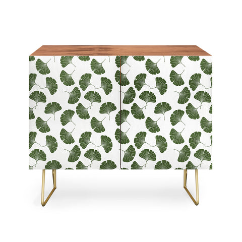 Little Arrow Design Co green ginkgo leaves Credenza