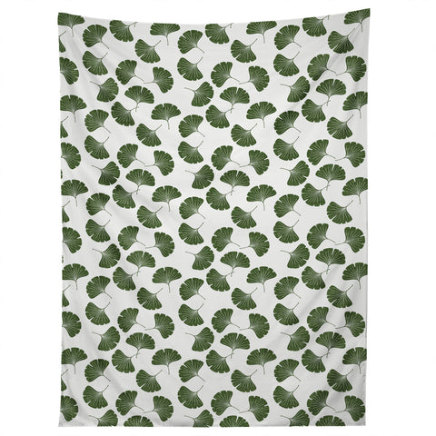 Little Arrow Design Co green ginkgo leaves Tapestry
