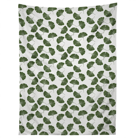 Little Arrow Design Co green ginkgo leaves Tapestry