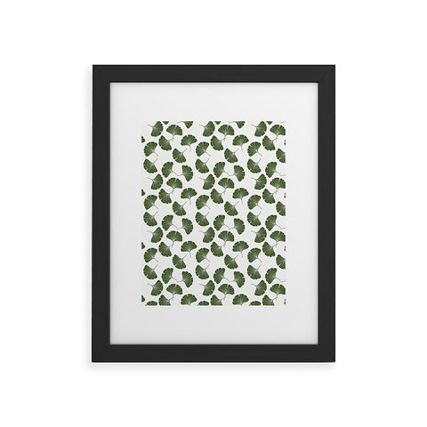 Little Arrow Design Co green ginkgo leaves Framed Art Print