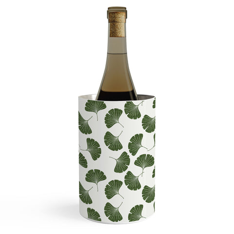 Little Arrow Design Co green ginkgo leaves Wine Chiller