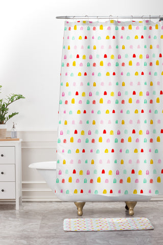 Little Arrow Design Co gum drops Shower Curtain And Mat
