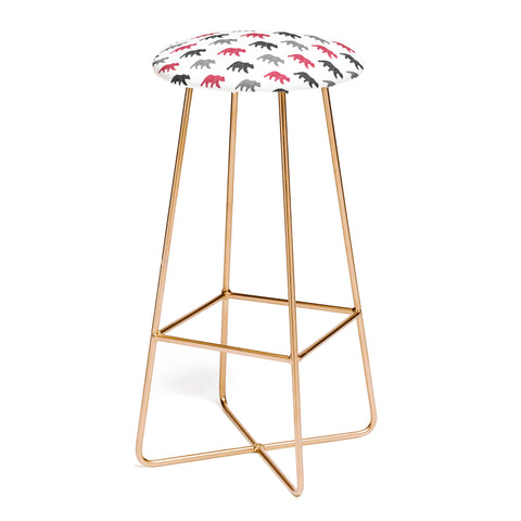 Little Arrow Design Co happy camper bears Bar Stool