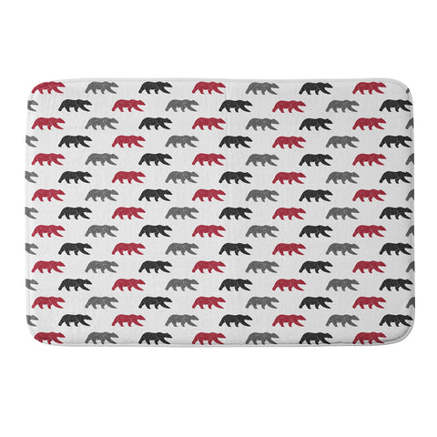 Little Arrow Design Co happy camper bears Memory Foam Bath Mat