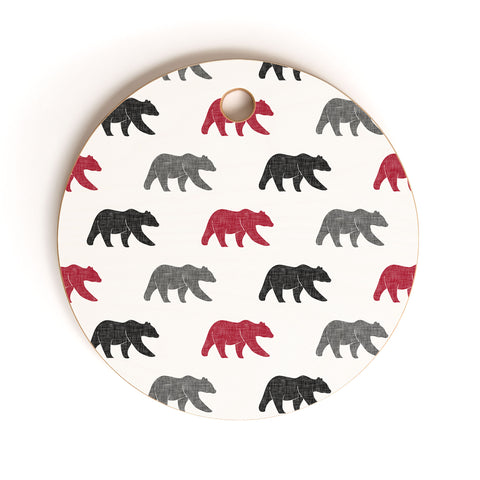 Little Arrow Design Co happy camper bears Cutting Board Round