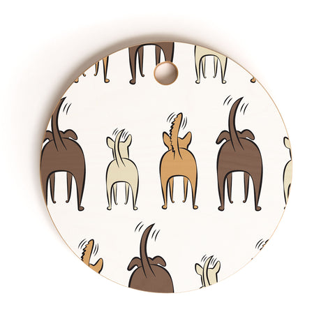 Little Arrow Design Co Happy Dogs Cutting Board Round