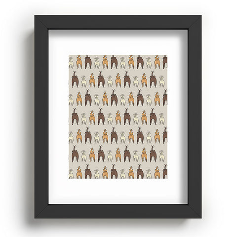 Little Arrow Design Co Happy Dogs on Beige Recessed Framing Rectangle