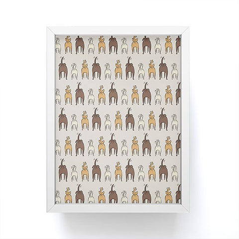 Little Arrow Design Co Happy Dogs on Beige Framed Mini Art Print